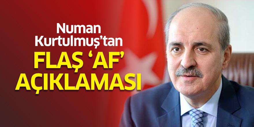 Numan Kurtulmuş'tan flaş af açıklaması