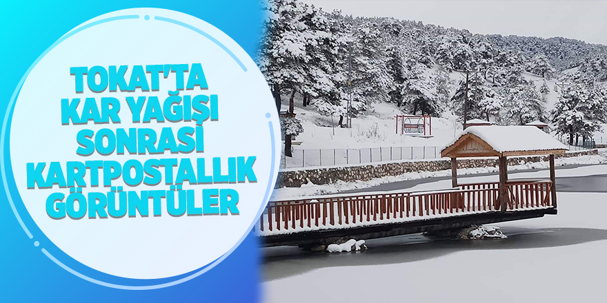 Tokat'ta kar yağışı sonrası kartpostallık görüntüler