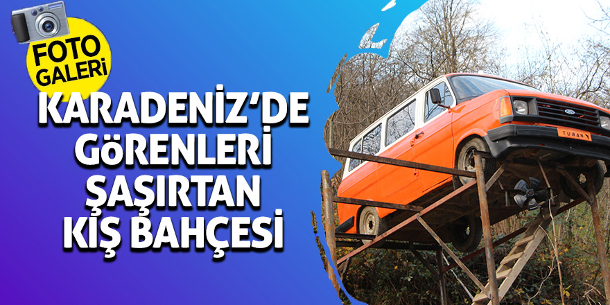 Karadeniz’de görenleri şaşırtan kış bahçesi 