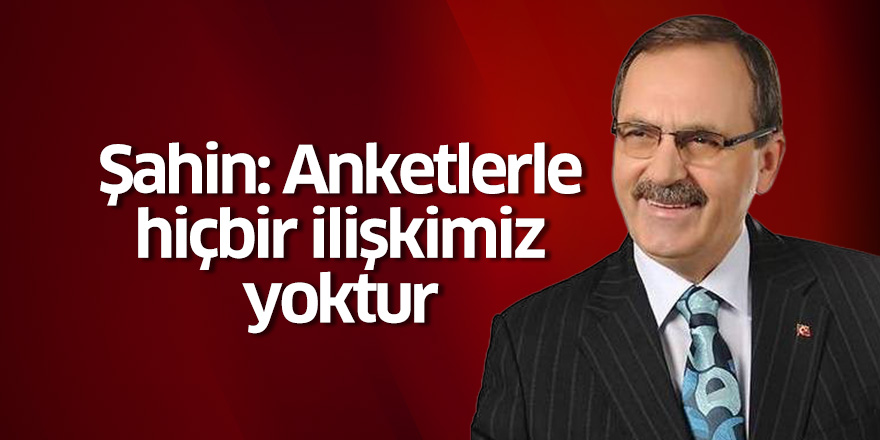 Şahin: Anketlerle hiçbir ilişkimiz yoktur