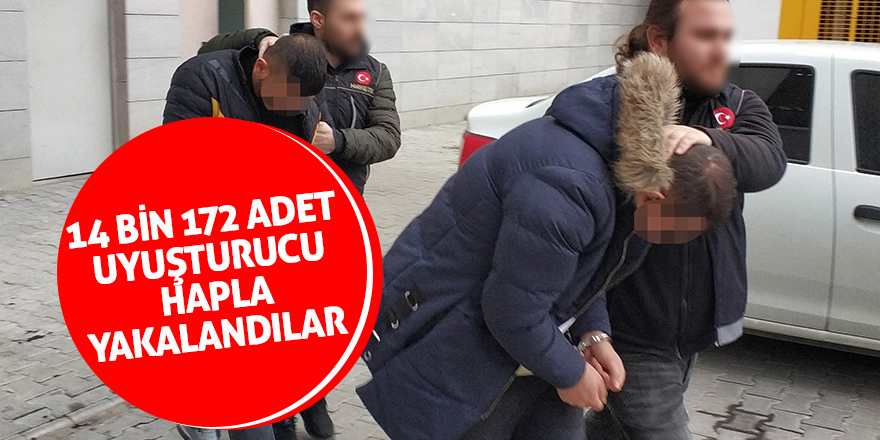 Samsun'da 3 kişi 14 bin 172 adet uyuşturucu hapla yakalandı 