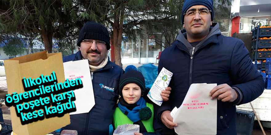 İlkokul öğrencilerinden poşete karşı kese kağıdı