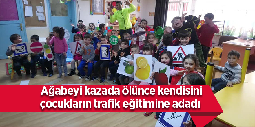 Okulları tek tek gezerek trafik eğitimi veriyor