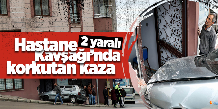 Kaza yapan otomobil dükkana girdi: 2 yaralı