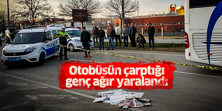 Samsun'da yolcu otobüsünün çarptığı genç ağır yaralandı