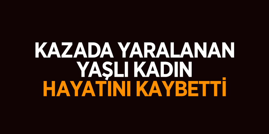 Kazada yaralanan yaşlı kadın hayatını kaybetti 