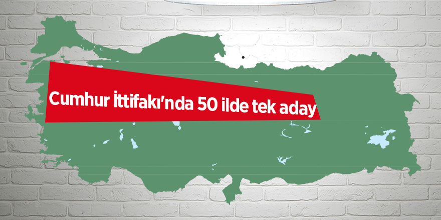 Cumhur İttifakı'nda 50 ilde tek aday