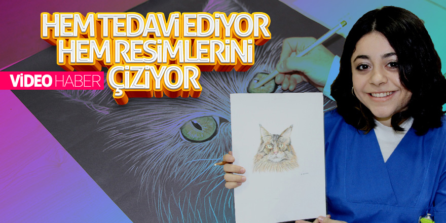 Tedavi ettiği hastalarının resmini yapıyor 