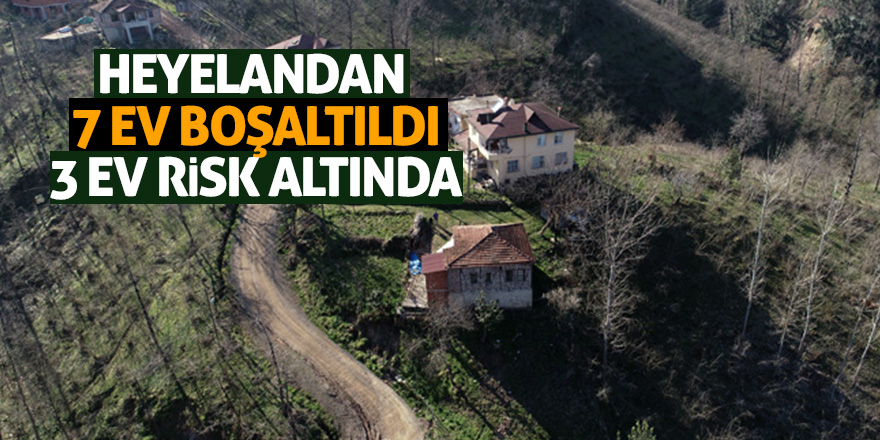 Ordu'da heyelandan 7 ev boşaltıldı, 3 ev risk altında