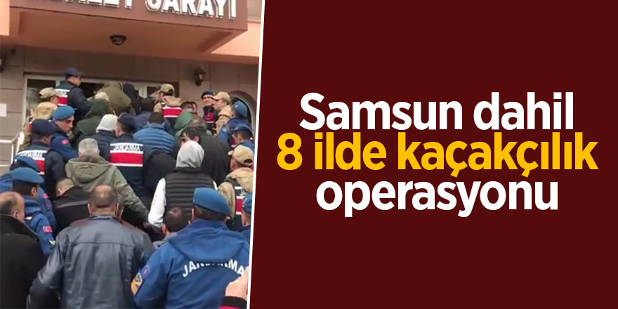 Samsun dahil 8 ilde kaçakçılık operasyonu 