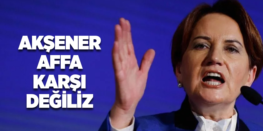 Akşener: 'Affa karşı değiliz'