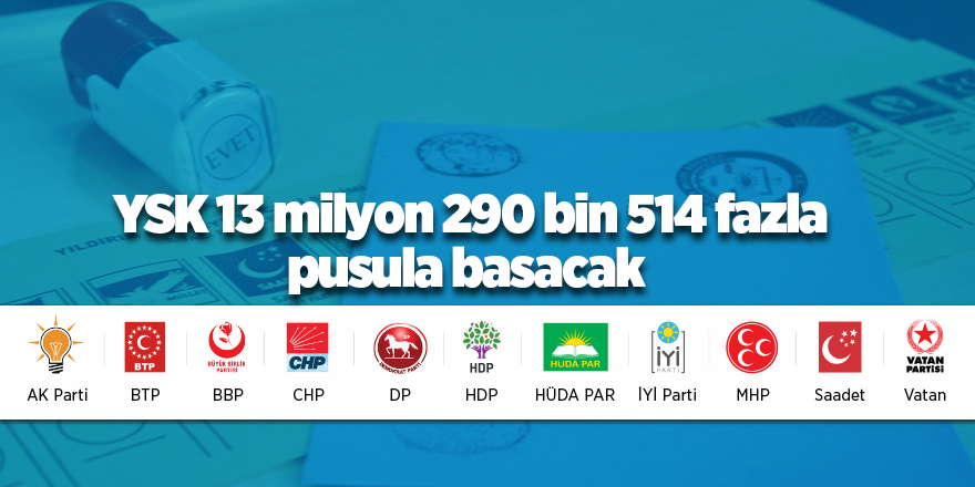 YSK 13 milyon 290 bin 514 fazla pusula basacak 