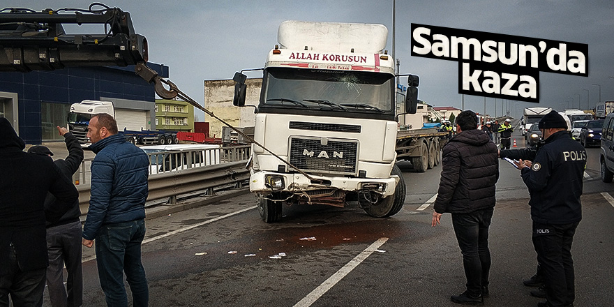 Samsun'da çekici bariyere çarptı: 1 yaralı