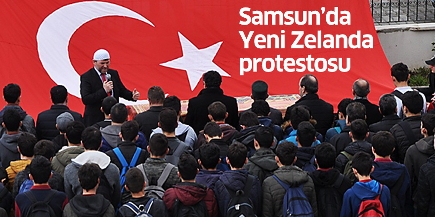 Samsun'da Yeni Zelanda protestosu