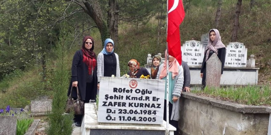 Alaçamlı şehit kabri başında dualarla anıldı 