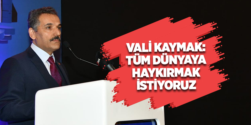 Vali Kaymak: "Tüm dünyaya haykırmak istiyoruz"