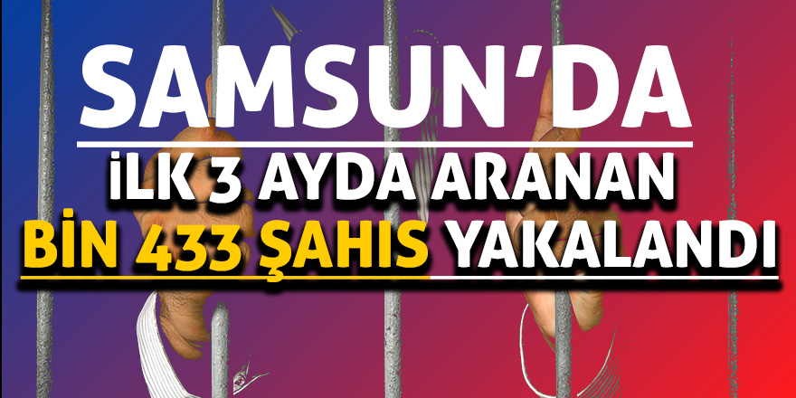 Samsun’da aranan bin 433 şahıs yakalandı 