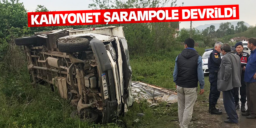 Samsun'da kamyonet şarampole devrildi: 1 yaralı