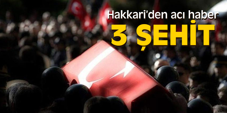 Hakkari'den acı haber: 3 şehit