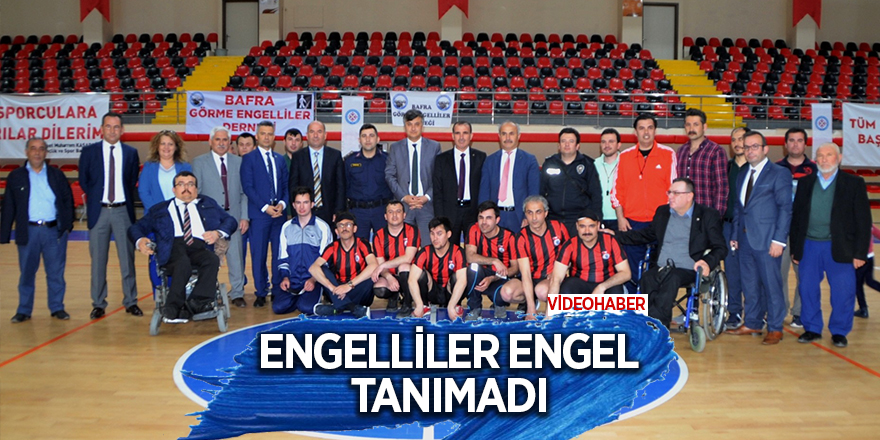 Protokol ve görme engelliler arasında goalball maçı oynandı