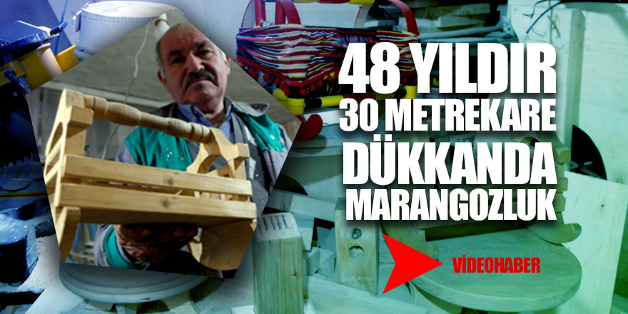 Yaklaşık 50 yıldır 30 metrekare dükkanında marangozluk yapıyor