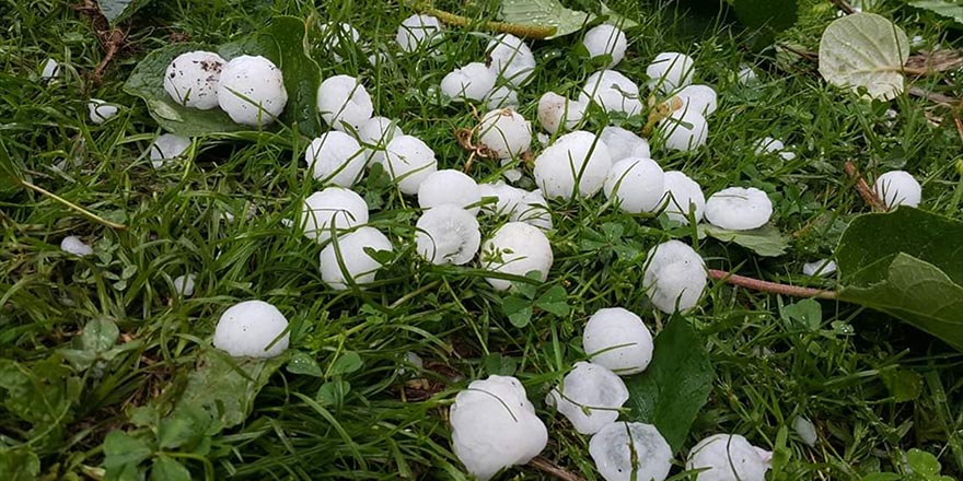 Ordu'da ceviz büyüklüğünde dolu yağdı