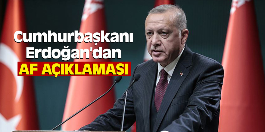 Cumhurbaşkanı Erdoğan'dan af açıklaması