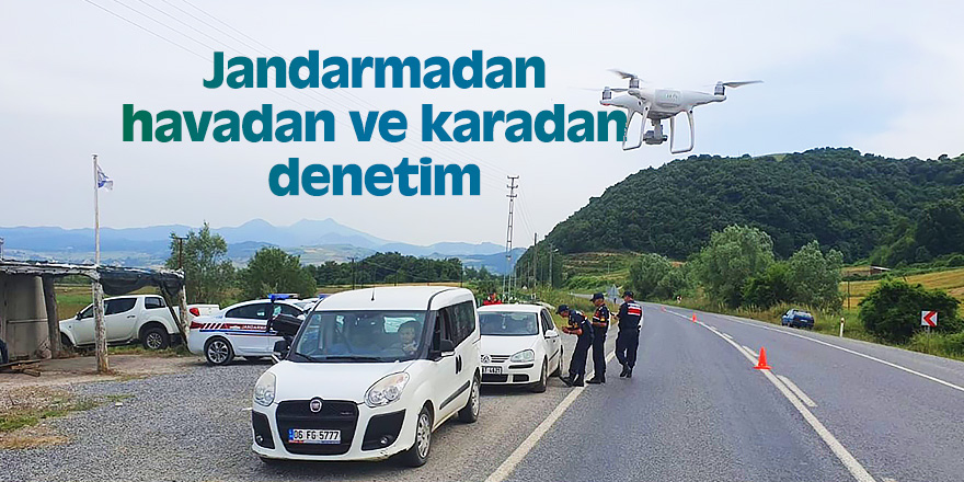 Samsun'da Jandarmadan havadan ve karadan denetim