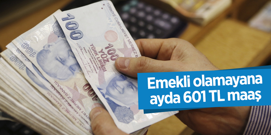 Emekli olamayana ayda 601 TL maaş