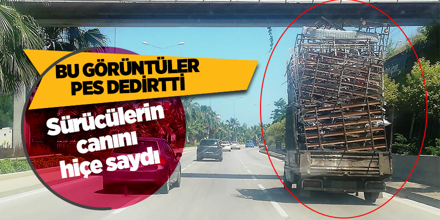 Somya yüklü kamyonet trafikte tehlike saçtı 