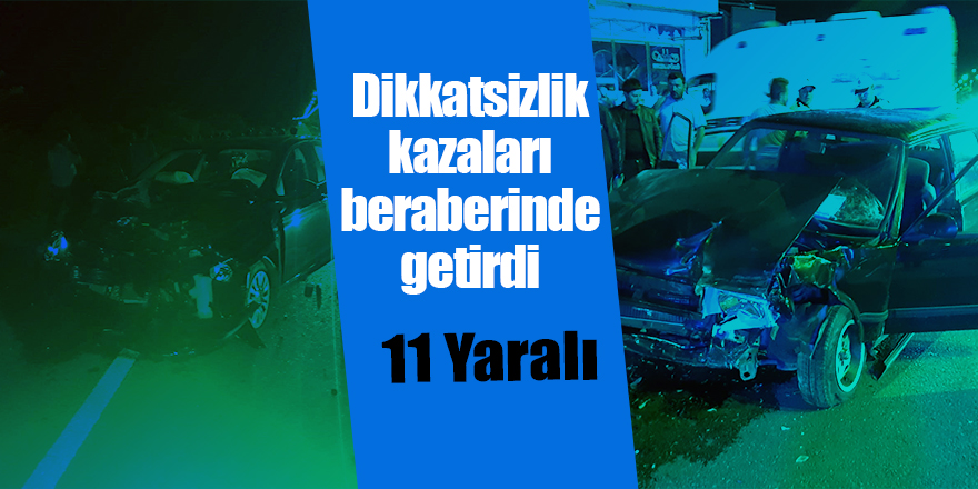 Samsun'da iki ayrı trafik kazasında 11 kişi yaralandı