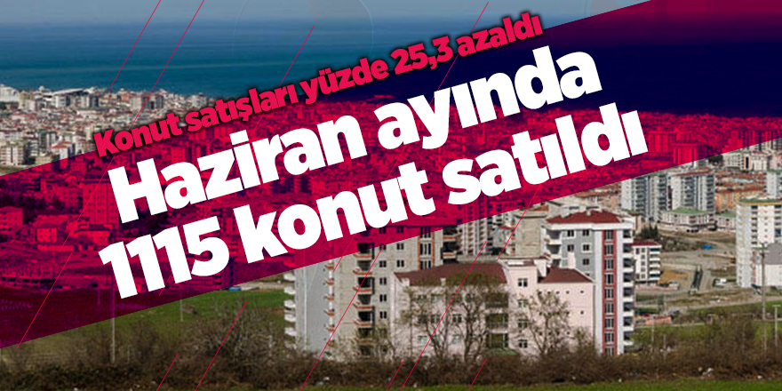 Samsun'da konut satışları yüzde 25,3 azaldı