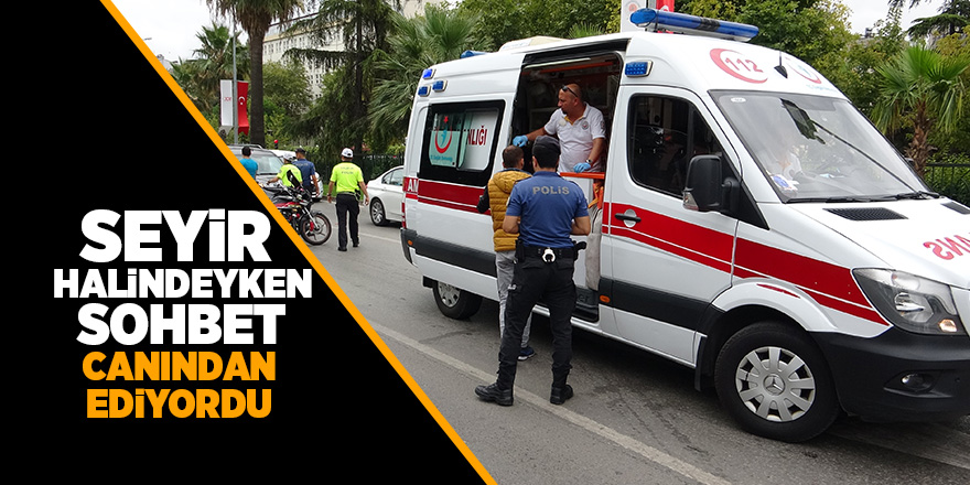 Motosikletlilerin seyir halindeki sohbeti kaza getirdi: 1 yaralı 