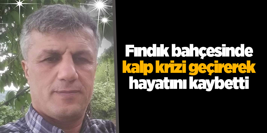 Fındık bahçesinde kalp krizi geçirerek hayatını kaybetti 