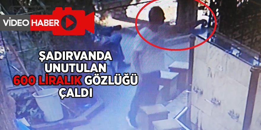 Şadırvanda unutulan 600 liralık gözlüğü çaldı