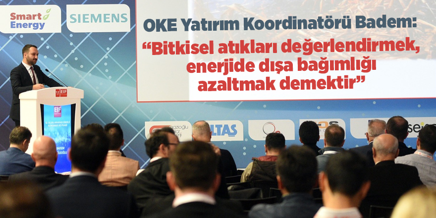 OKE Yatırım Koordinatörü Badem biyokütlenin önemine vurgu yaptı