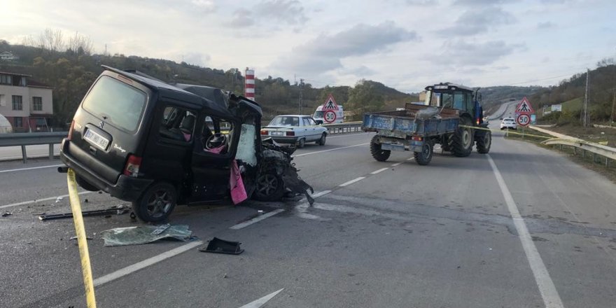 Samsun-Sinop kara yolu'nda feci kaza: 1 ölü 1 yaralı