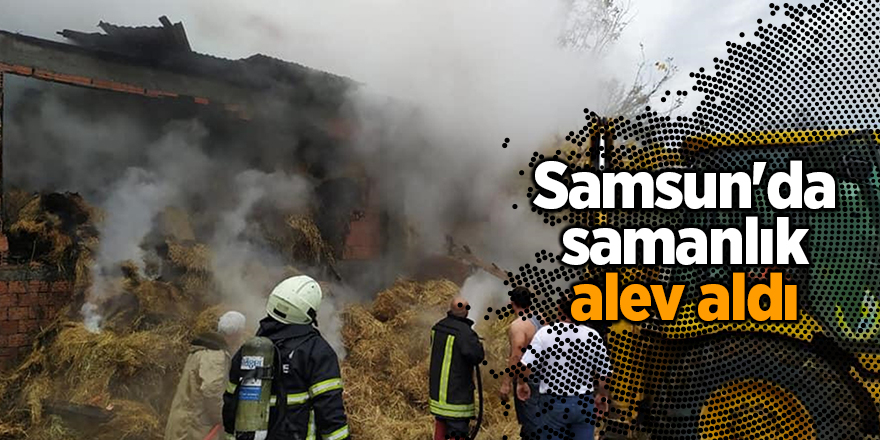 Samsun'da samanlık alev aldı