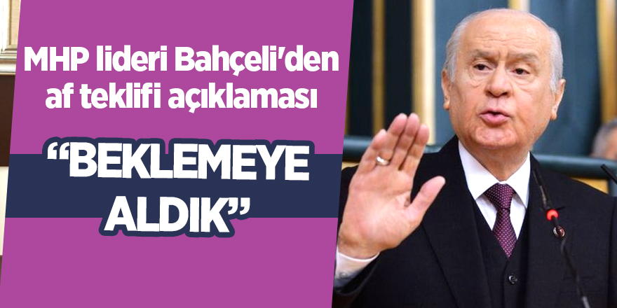 MHP lideri Bahçeli'den af teklifi açıklaması