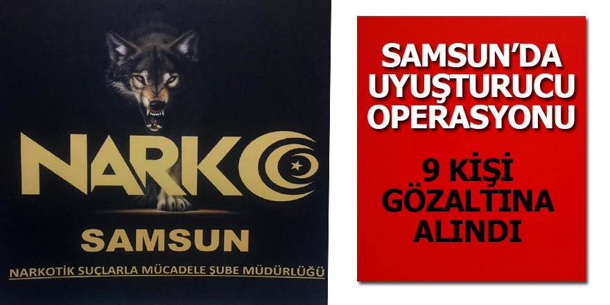 Samsun'da uyuşturucu operasyonu: 9 gözaltı