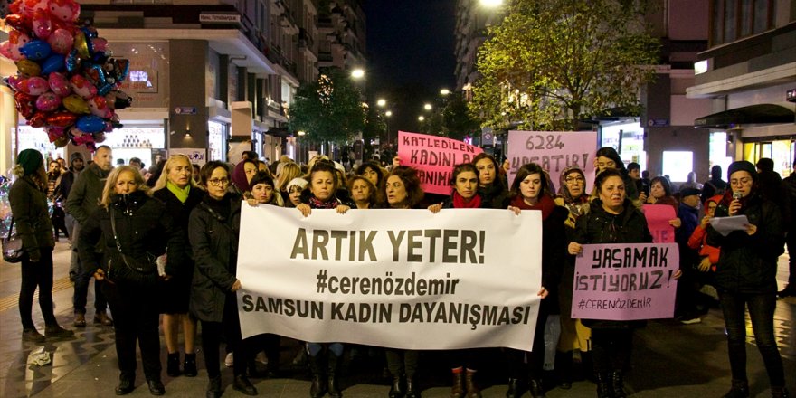 Samsun'da Ceren Özdemir için yürüyüş düzenlendi