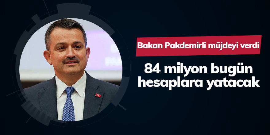 Bakan Pakdemirli müjdeyi verdi