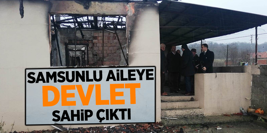 Evi yanan aileye devletten yardım eli