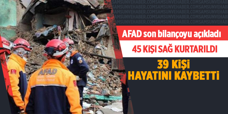 AFAD son bilançoyu açıkladı