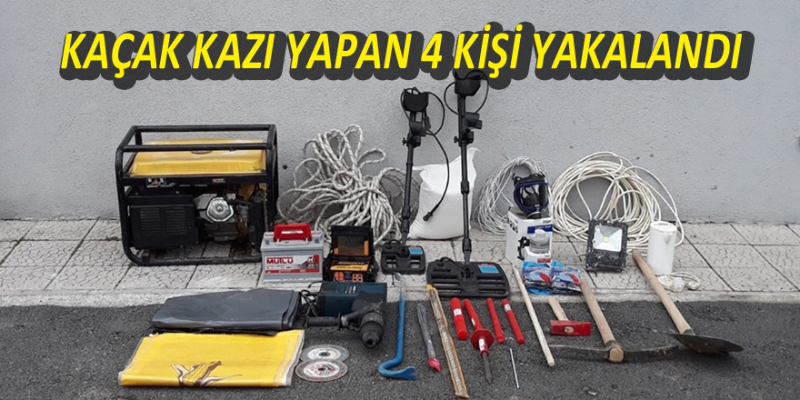 Samsun'da kaçak kazı yapan 4 kişi yakalandı