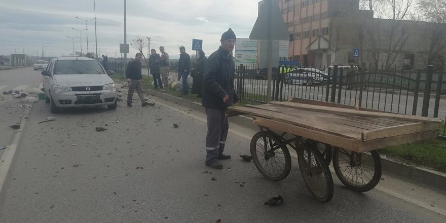 Samsun'da otomobilin çarptığı hurdacı ölümden döndü