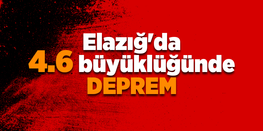 Elazığ'da 4.6 büyüklüğünde deprem