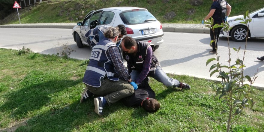 Samsun'da narkotik uygulamasından kaçan sürücü yakayı ele verdi