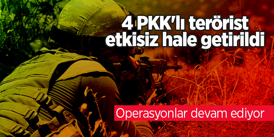 4 PKK'lı terörist etkisiz hale getirildi