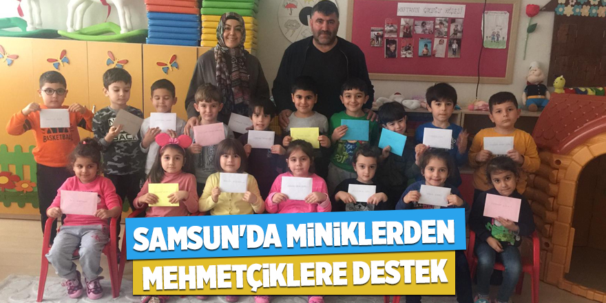 Samsun'da Mehmetçik için resim çizdiler